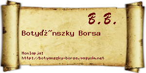 Botyánszky Borsa névjegykártya